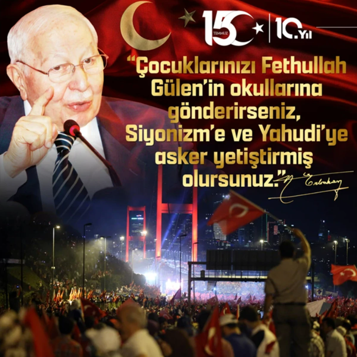 Bize inanmadılar, sonunda silahı millete &ccedil;evirdiler! Erbakan Hoca&rsquo;nın yıllar &ouml;nceki FET&Ouml; uyarısı yeniden g&uuml;ndemde