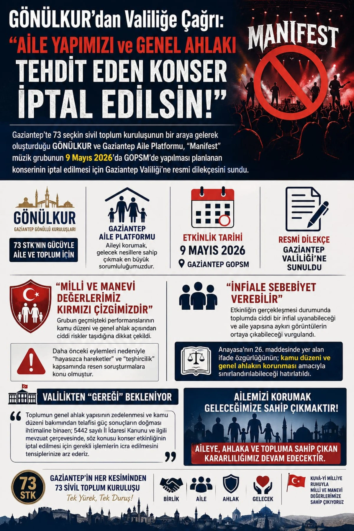 G&Ouml;N&Uuml;LKUR&rsquo;dan Valiliğe &Ccedil;ağrı: "Aile Yapımızı ve Genel Ahlakı Tehdit Eden Konser İptal Edilsin!"
