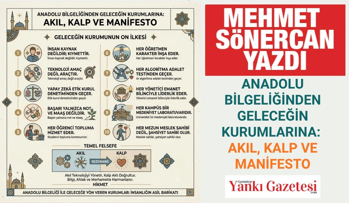 MEHMET S&Ouml;NERCAN YAZDI: ANADOLU BİLGELİĞİNDEN GELECEĞİN KURUMLARINA: AKIL, KALP VE MANİFESTO