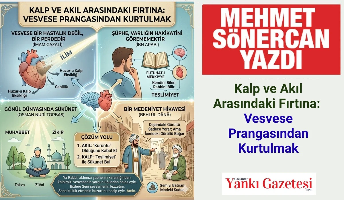 Mehmet S&ouml;nercan Yazdı: Kalp ve Akıl Arasındaki Fırtına: Vesvese Prangasından Kurtulmak