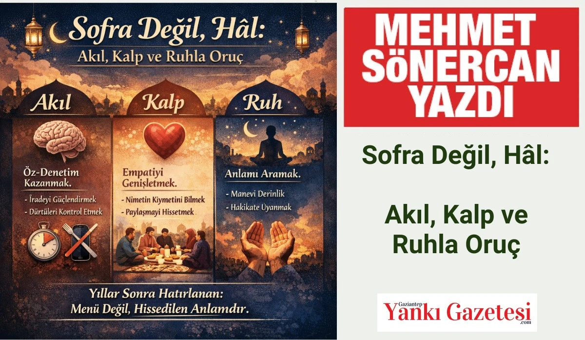 Mehmet S&ouml;nercan Yazdı: Sofra Değil, H&acirc;l: Akıl, Kalp ve Ruhla Oru&ccedil;
