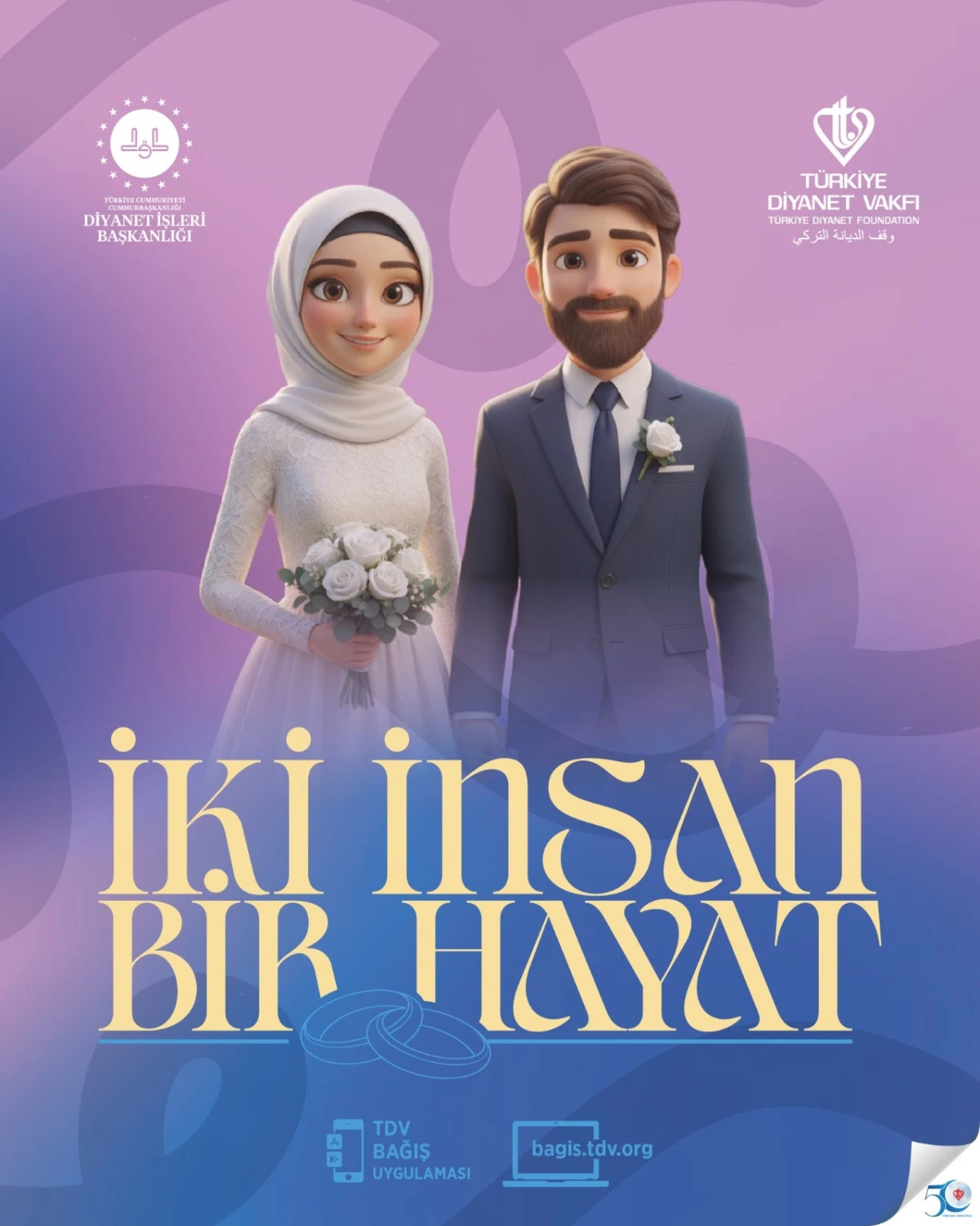 TDV &ldquo;İki İnsan Bir Hayat&rdquo; projesiyle gen&ccedil;lere evlilik desteği verecek